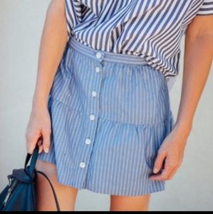 Madewell Bistro Mini Skirt in Stripe Blue SZ S